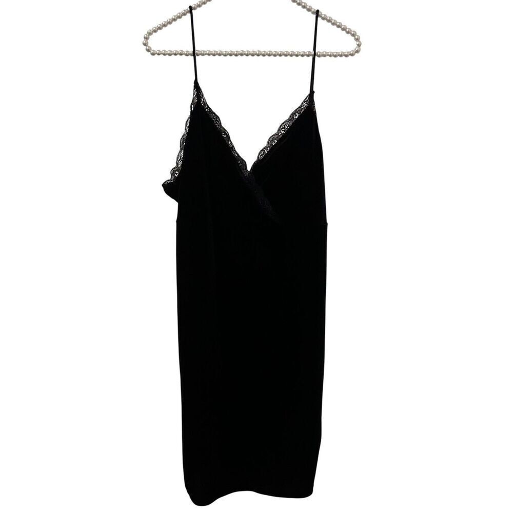 Shein Curve Dress Womens 3XL Black Velvet grunge Slip Cami whimsigoth Night Out